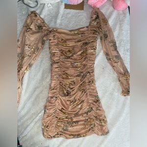 Tannish flowered dress